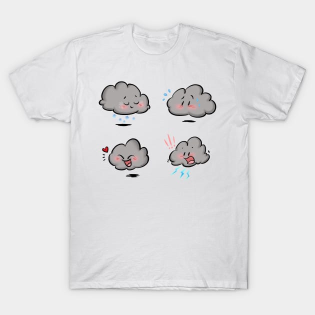 Raincloud Moods 002 T-Shirt by Slightly Magic